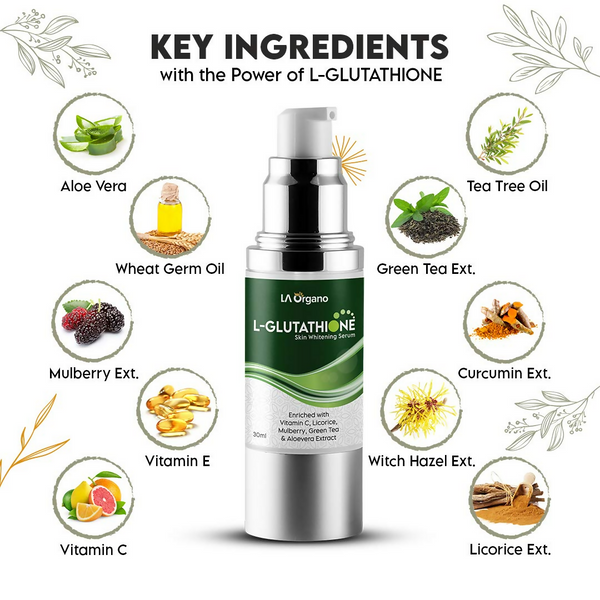 LA Organo L-Glutathione Serum For Skin Whitening - Distacart