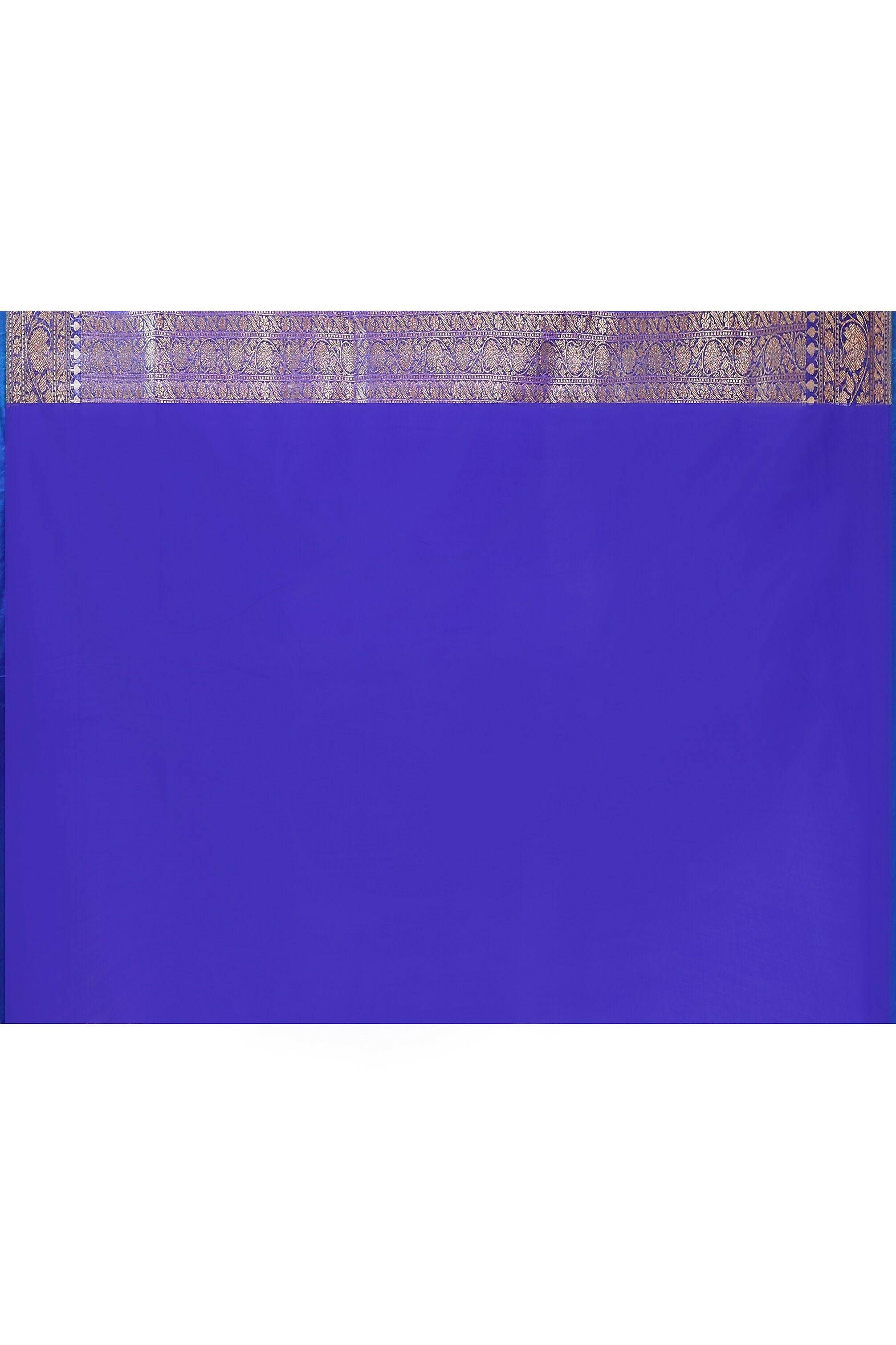 Joban Fashion Ink Blue Banarasi Soft Pure Handloom Banarasi Silk Saree