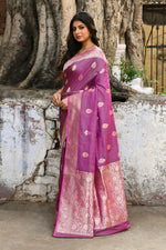 Thumbnail for Joban Fashion Magenta Pure Katan Pure Handloom Banarasi Silk Saree