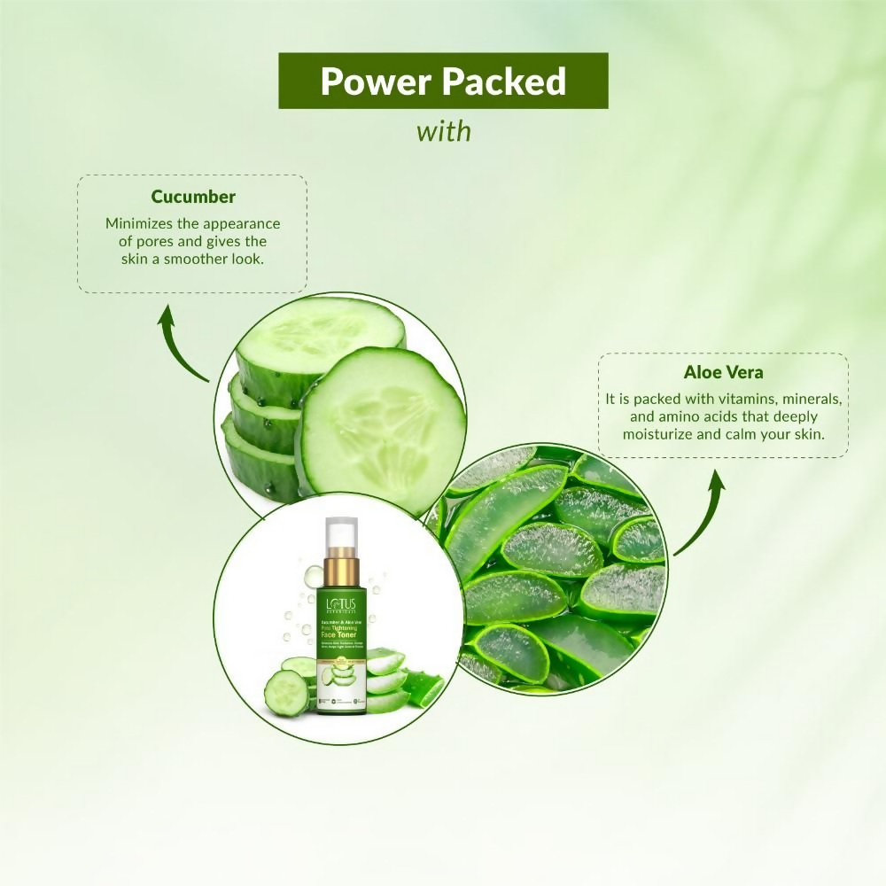 Lotus Botanicals Cucumber & Aloe Vera Pore Tightening Face Tone - Distacart