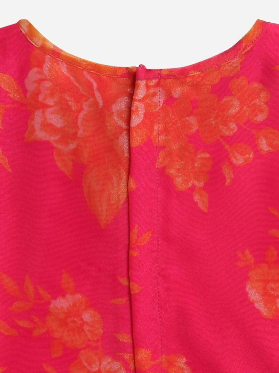 Ahalyaa Pink Organza Digital Print Kids Lehenga Choli For Girls - Distacart