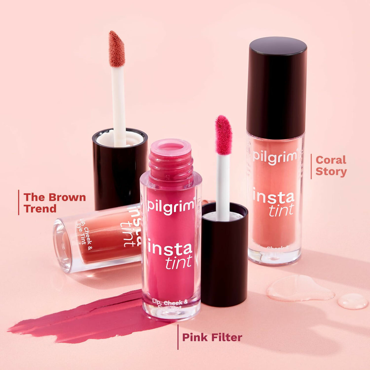 Pilgrim 3 In 1 Lip, Cheek And Eye Tint With Goodness Of Spanish - The Brown Trend -03 - Distacart