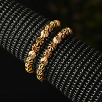 Thumbnail for Afast Designer Fancy Party Bangle/ Kada Set, Multi, Metal, Pack Of 2 - Distacart