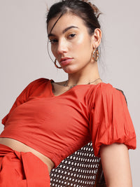Thumbnail for Zaccai Women's Rust Poplin Solid Co-Ords