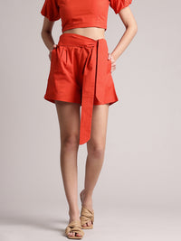 Thumbnail for Zaccai Women's Rust Poplin Solid Co-Ords