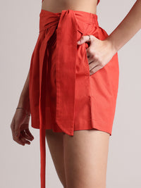 Thumbnail for Zaccai Women's Rust Poplin Solid Co-Ords