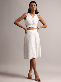 Thumbnail for Zaccai Women's White Cambric Schiffli Co-Ords