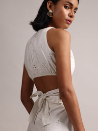 Thumbnail for Zaccai Women's White Cambric Schiffli Co-Ords
