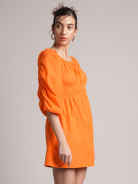 Thumbnail for Zaccai Women's Orange Poplin Solid Dress
