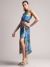 Thumbnail for Zaccai Women's Blue Muslin Tropical Dress