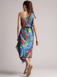 Thumbnail for Zaccai Women's Blue Muslin Tropical Dress