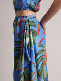 Thumbnail for Zaccai Women's Blue Muslin Tropical Dress