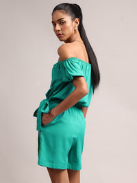 Thumbnail for Zaccai Women's Aqua Cambric Solid Jumpsuit