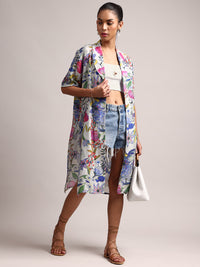 Thumbnail for Zaccai Women's Multicolor Muslin Tropical Shrug