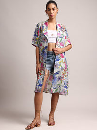Thumbnail for Zaccai Women's Multicolor Muslin Tropical Shrug