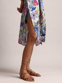 Thumbnail for Zaccai Women's Multicolor Muslin Tropical Shrug