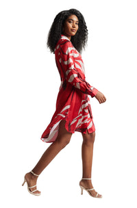 Thumbnail for Zaccai Women's Red Satin Abstract Dress