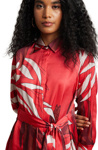 Thumbnail for Zaccai Women's Red Satin Abstract Dress
