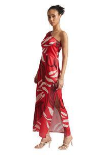 Thumbnail for Zaccai Women's Red Satin Abstract Dress