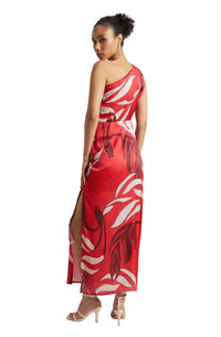 Thumbnail for Zaccai Women's Red Satin Abstract Dress