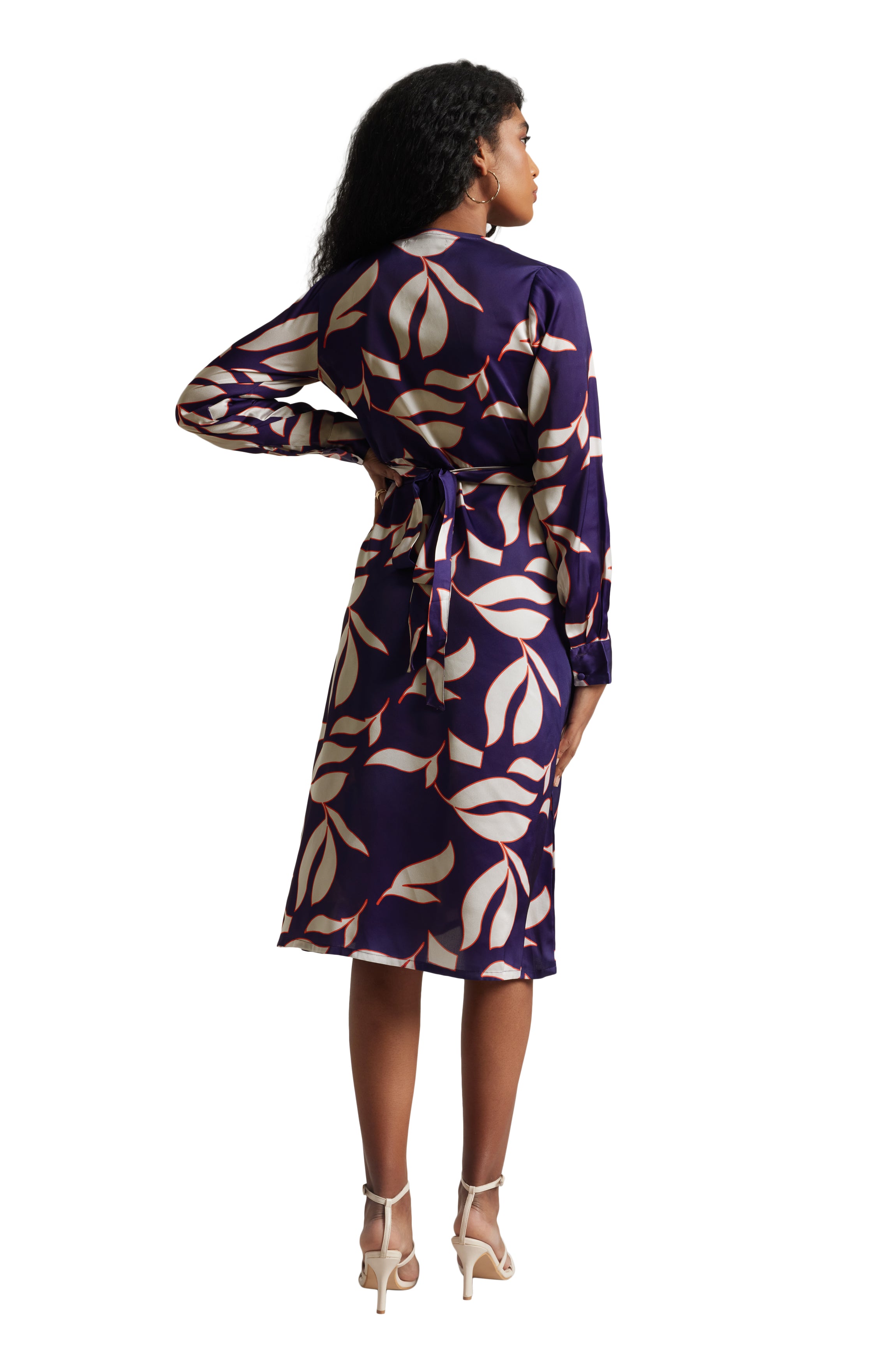 Zaccai Women's Purple Satin Abstract Dress - Distacart