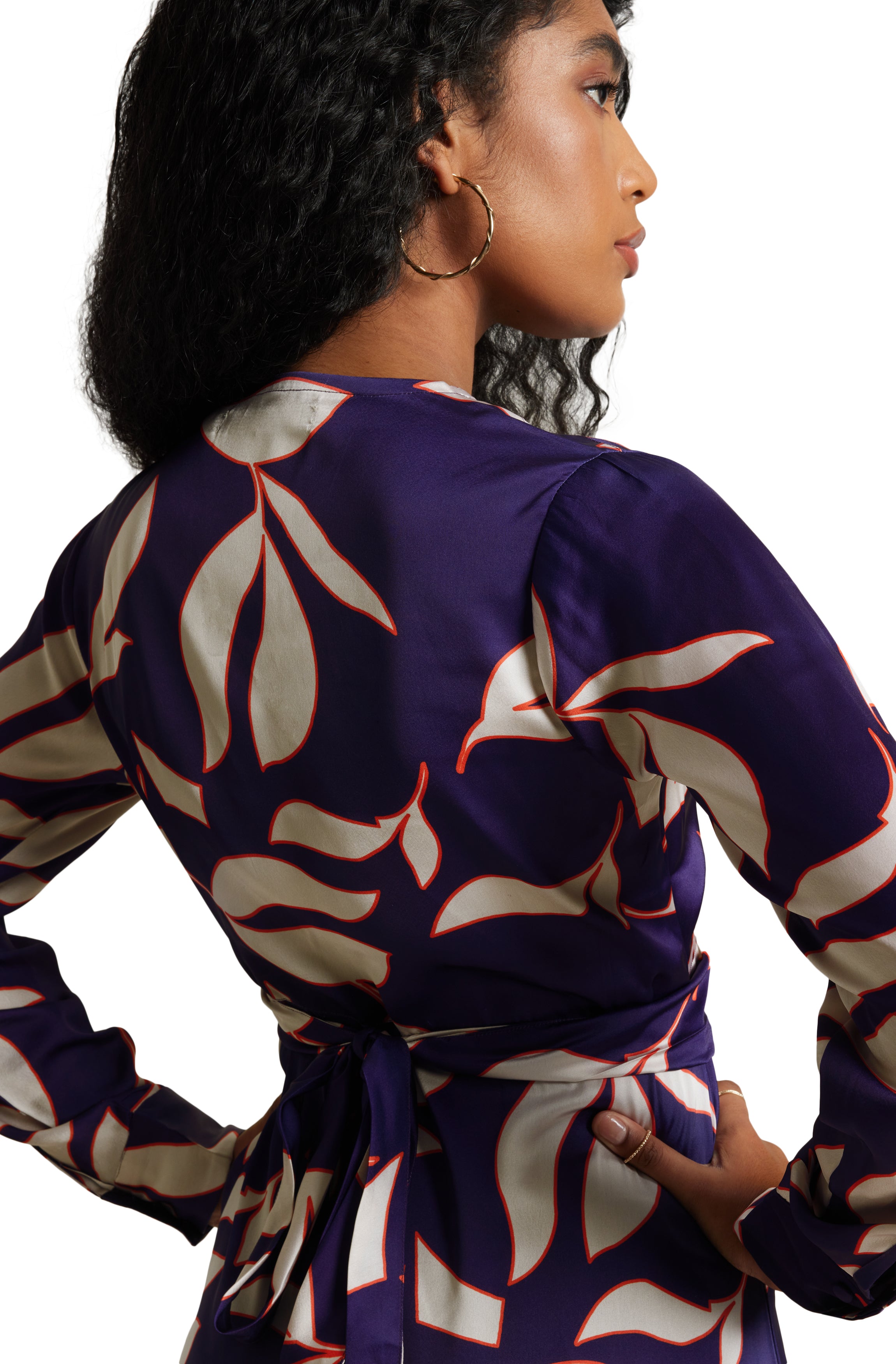 Zaccai Women's Purple Satin Abstract Dress - Distacart