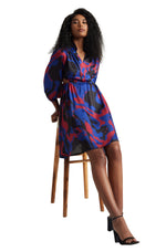 Thumbnail for Zaccai Women's Blue Satin Abstract Dress - Distacart