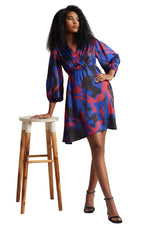 Thumbnail for Zaccai Women's Blue Satin Abstract Dress - Distacart