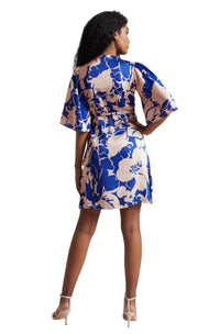 Thumbnail for Zaccai Women's Blue Satin Abstract Dress
