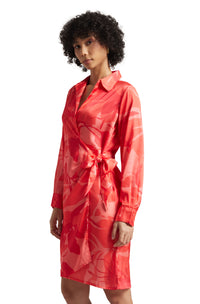 Thumbnail for Zaccai Women's Coral Satin Abstract Dress