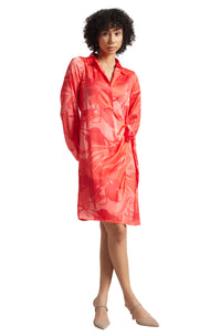 Thumbnail for Zaccai Women's Coral Satin Abstract Dress