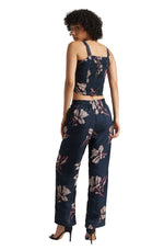 Thumbnail for Zaccai Women's Navy Organza Floral Co-ord Set - Distacart