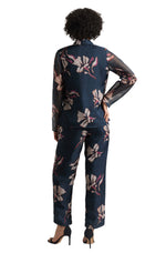 Thumbnail for Zaccai Women's Navy Organza Floral Co-ord Set - Distacart