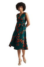 Thumbnail for Zaccai Women's Teal Green Organza Floral Dress - Distacart