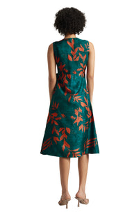 Thumbnail for Zaccai Women's Teal Green Organza Floral Dress