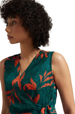 Thumbnail for Zaccai Women's Teal Green Organza Floral Dress - Distacart