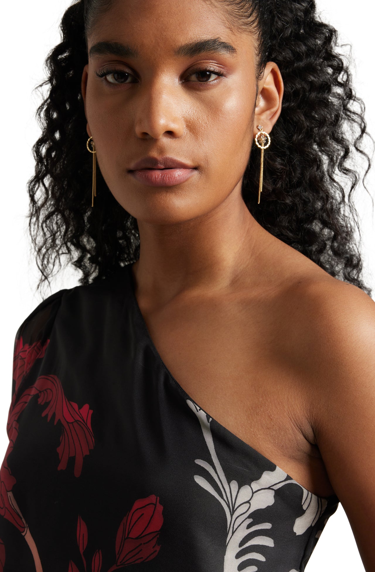Zaccai Women's Black Organza Floral Top
