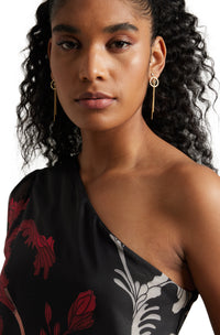 Thumbnail for Zaccai Women's Black Organza Floral Top