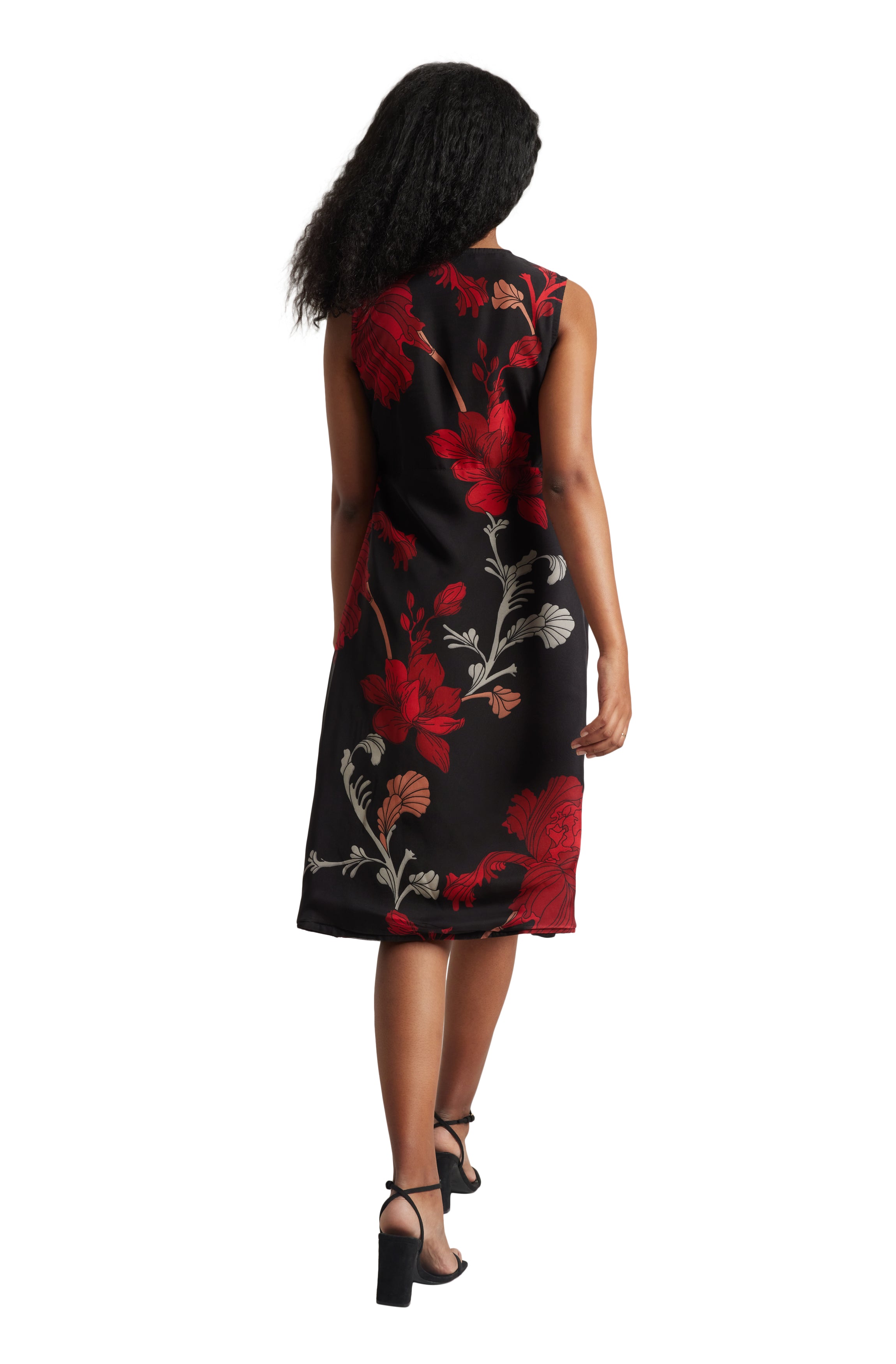 Zaccai Women's Black Organza Floral Dress - Distacart