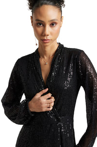 Thumbnail for Zaccai Women's Black Poly Elastane Sequined Jumpsuit