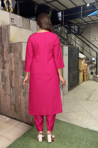 Thumbnail for Lyush Women Party Wear Embroidery Worked Kurta With Pant And Dupatta Set - Pink
