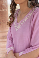 Thumbnail for Zibaa Lilac Rayon Chikankari Co-ord Set