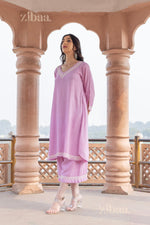 Thumbnail for Zibaa Lilac Rayon Chikankari Co-ord Set