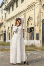 Thumbnail for Zibaa Cotton Ivory Chikankari Anarkali