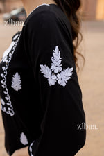 Thumbnail for Zibaa Modal White & Black Chikankari Kurti