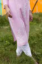 Thumbnail for Zibaa Modal Pink Chikankari Kurti