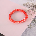 Thumbnail for NVR Men & Women Red Marbel Crystal Elasticated Bracelet - Distacart