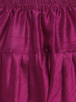 Thumbnail for Ahalyaa Purple Poly Silk Solid Kids Kurta Churidar Set For Boys - Distacart