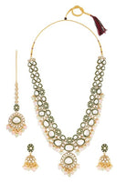 Thumbnail for Jewel City Gold-Plated Kundan Bridal Necklace Set with Pastel Beads – Traditional Indian Wedding Jewelry for Women