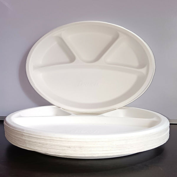Disposable 4 compartment Plates - Distacart